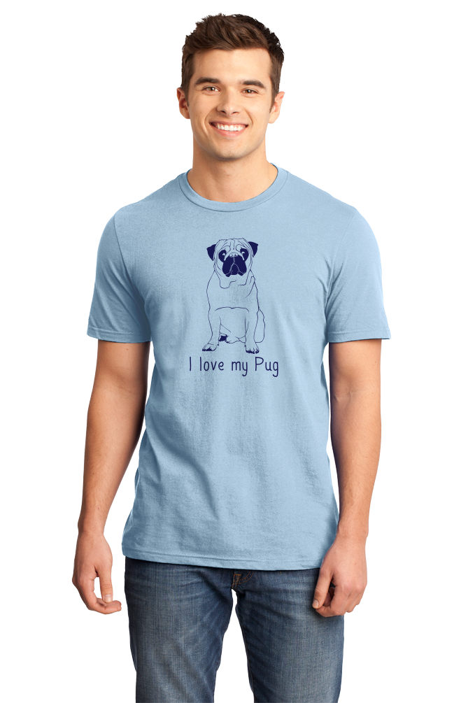 Standard Light Blue I Love my Pug - Pug Dog Lover Parent Owner Love Cute Funny T-shirt