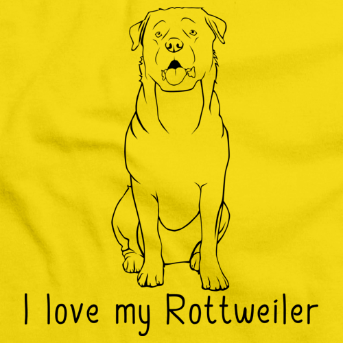 I Love My Rottweiler Yellow Art Preview