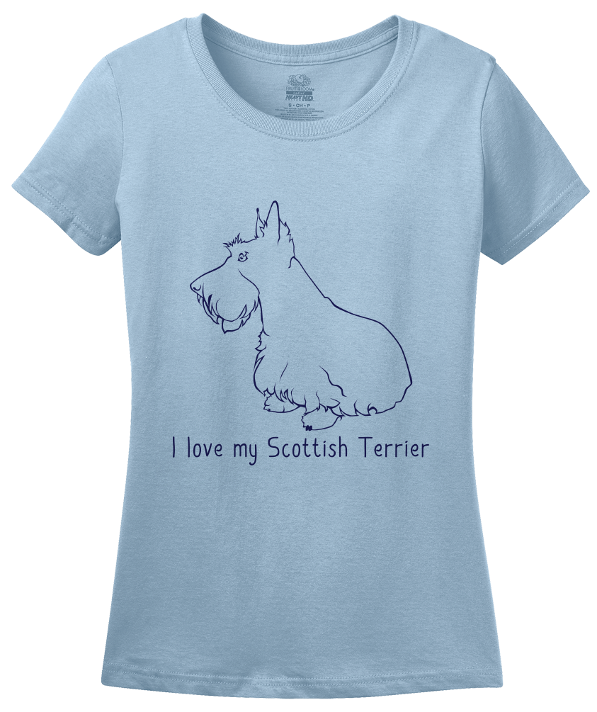 Ladies Light Blue I Love my Scottish Terrier - Scottie Dog Lover Love Terrier Cute T-shirt