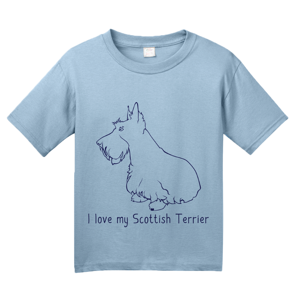 Youth Light Blue I Love my Scottish Terrier - Scottie Dog Lover Love Terrier Cute T-shirt