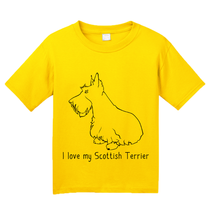 Youth Yellow I Love my Scottish Terrier - Scottie Dog Lover Love Terrier Cute T-shirt