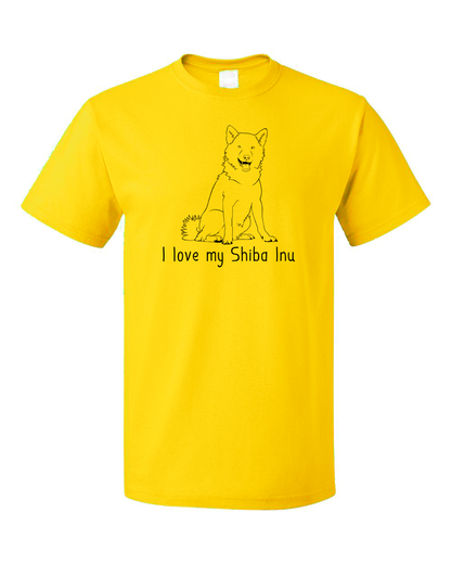 Standard Yellow I Love my Shiba Inu - Shiba Inu Dog Cute Owner Love Fun Gift T-shirt