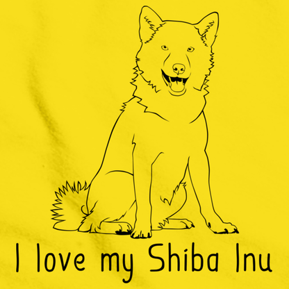 I Love My Shiba Inu Yellow Art Preview