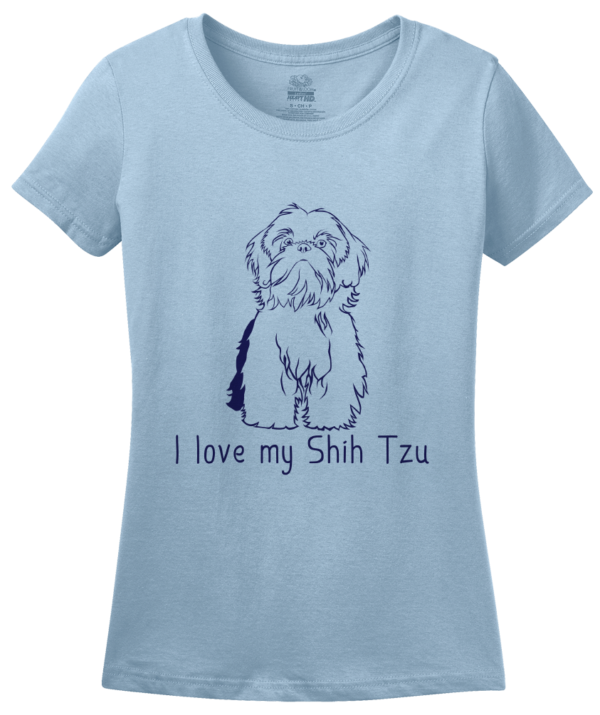 Ladies Light Blue I Love my Shih Tzu - Shih Tzu Dog Cute Love Owner Fun Gift T-shirt