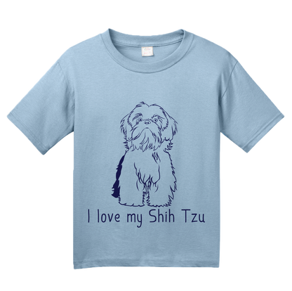 Youth Light Blue I Love my Shih Tzu - Shih Tzu Dog Cute Love Owner Fun Gift T-shirt