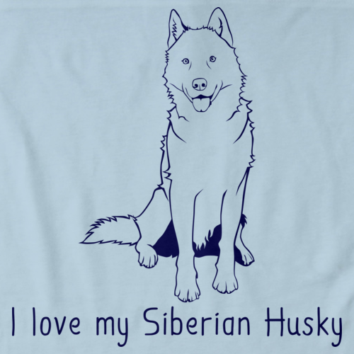 I Love My Siberian Husky Light blue Art Preview