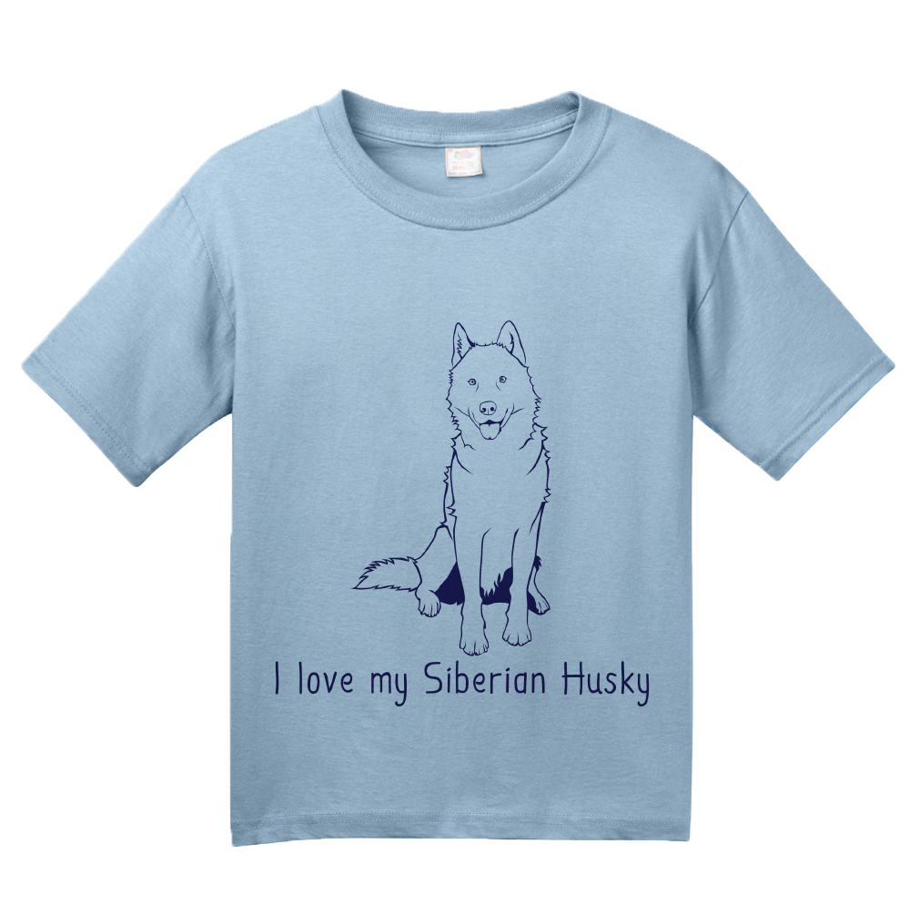 Youth Light Blue I Love my Siberian Husky - Siberian Husky Owner Love Dog Gift T-shirt