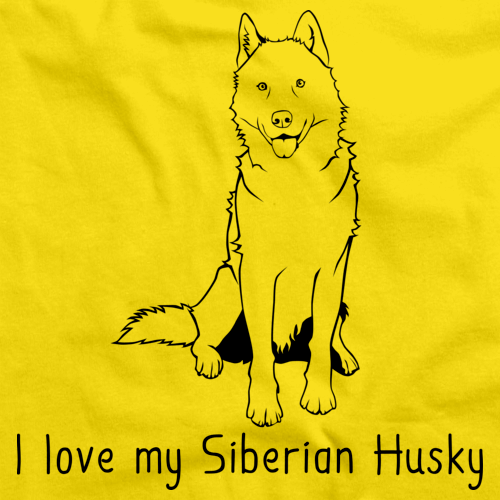 I Love My Siberian Husky Yellow Art Preview