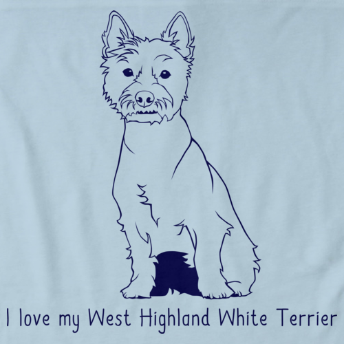 I Love My West Highland White Terrier Light blue Art Preview