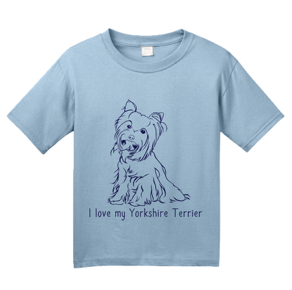 Youth Light Blue I Love my Yorkie - Yorkie Owner Lover Cute Dog Love Fun Gift T-shirt