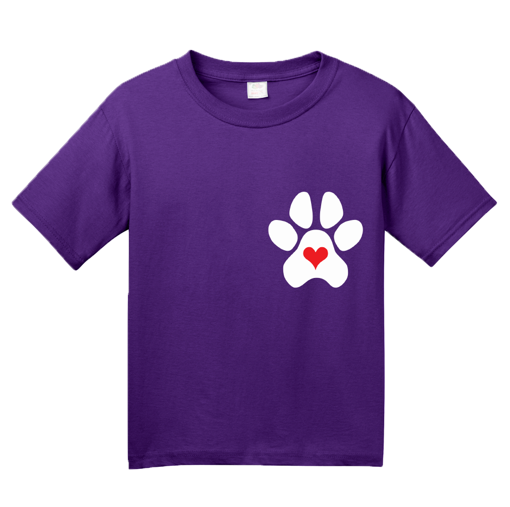 Youth Purple Puppy Love Paw Heart - Dog Puppy Love Lovers Cute Gift Perfect T-shirt