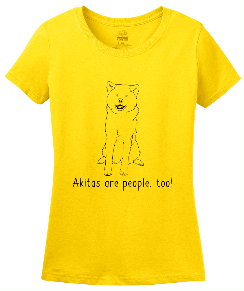 Ladies Yellow Akitas are People, Too! - Akita Fan Owner Love Cute Lover Dog T-shirt