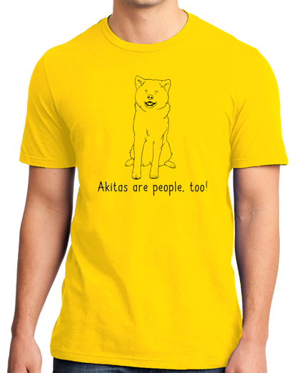 Standard Yellow Akitas are People, Too! - Akita Fan Owner Love Cute Lover Dog T-shirt
