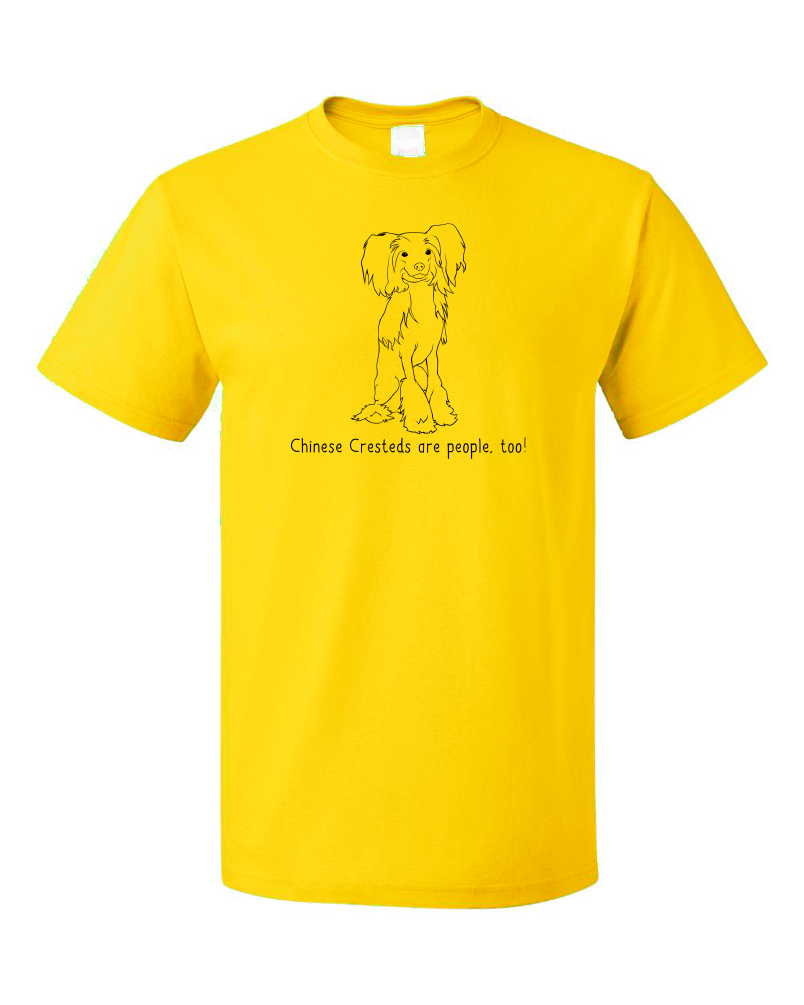 Standard Yellow Chinese Cresteds are People, Too! - Chinese Crested Dog Owner T-shirt