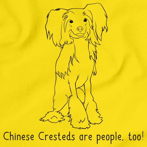 Chinese Cresteds Are People Too! Yellow Art Preview