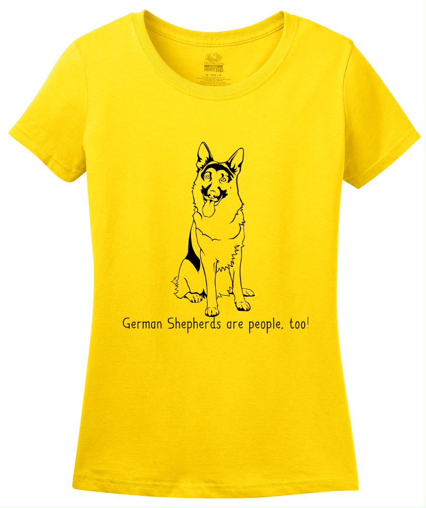 Ladies Yellow German Shepherds are People, Too! - German Shepherd Owner Lover T-shirt