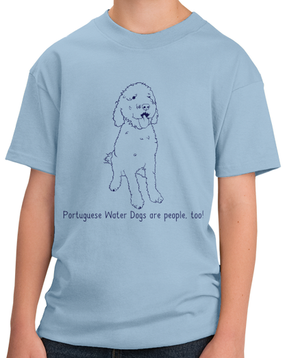 Youth Light Blue Portuguese Water Dogs are People, Too! - Portuguese Water Dog T-shirt