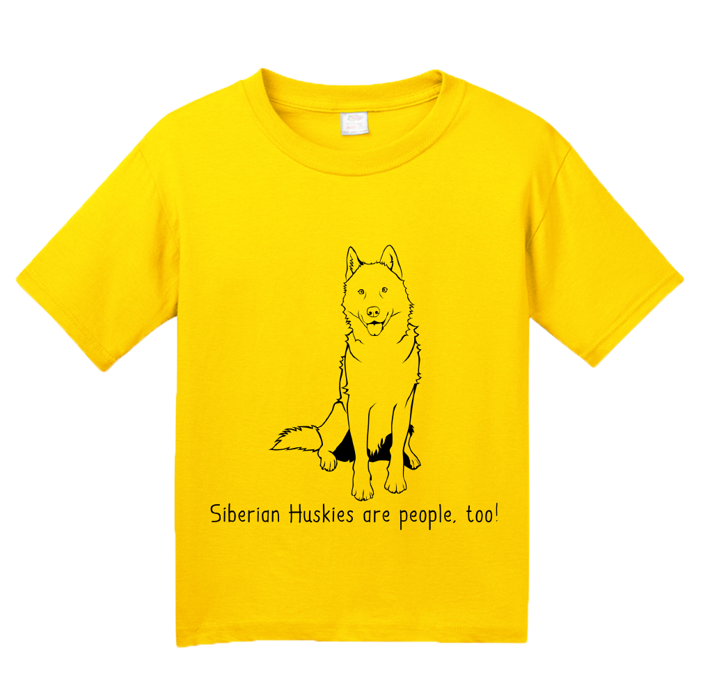 Youth Yellow Siberian Huskys are People, Too! - Siberian Husky Owner Lover T-shirt