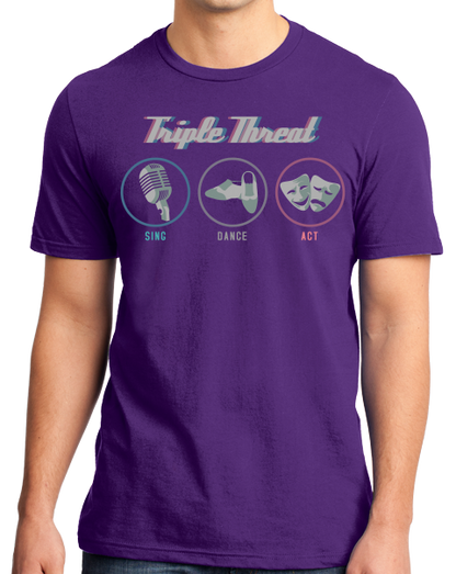 Standard Purple Triple Threat: Sing, Dance, Act - Drama Actor Musical Theatre T-shirt
