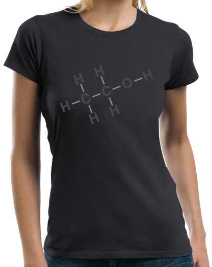 Ladies Black Alcohol Chemical Formula - Drinking Chemistry Diagram Alcohol T-shirt