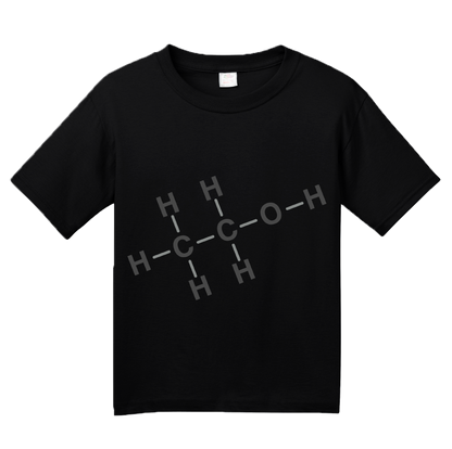 Youth Black Alcohol Chemical Formula - Drinking Chemistry Diagram Alcohol T-shirt