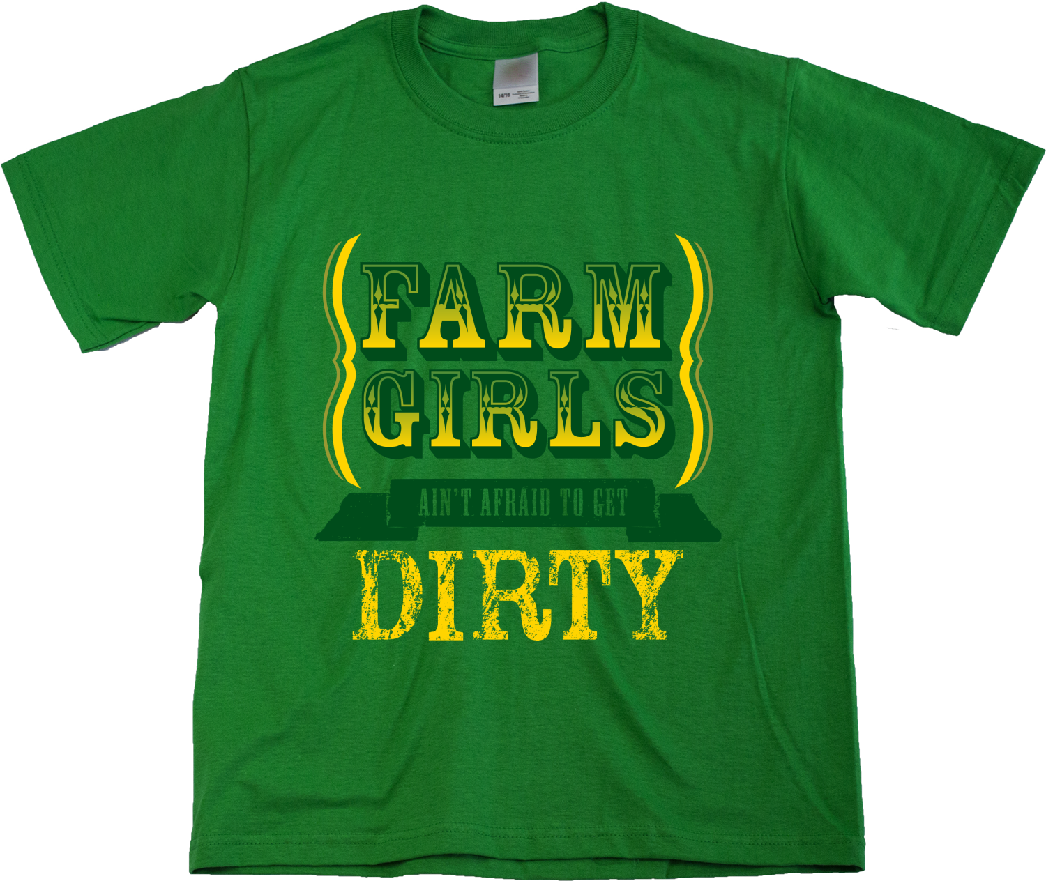 Youth Green Farm Girls Aren't Afraid to Get Dirty - Raunchy Country Humor T-shirt