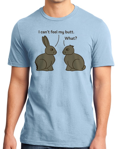 Standard Light Blue Chocolate Easter Bunny Conversation T-shirt