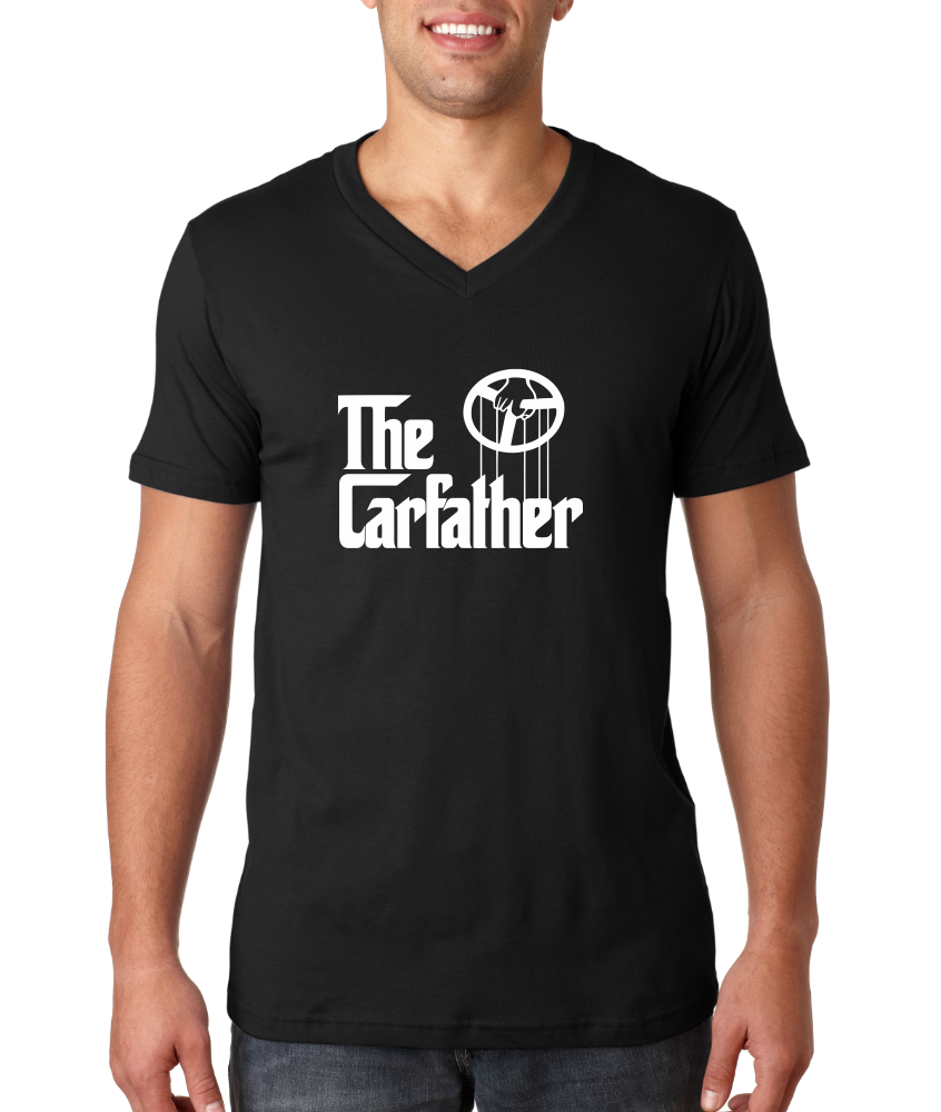 V Neck Black The Carfather Black V-Neck T-shirt