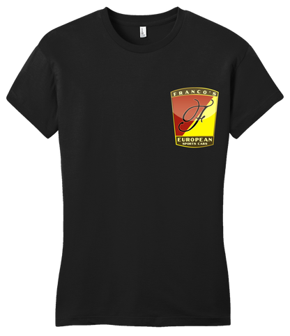 Girly Black Franco's European Left Chest Logo Black T-shirt