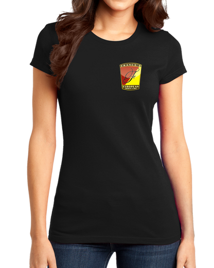 Girly Black Franco's European Left Chest Logo Black T-shirt