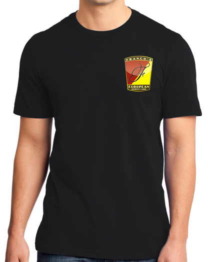 Standard Black Franco's European Left Chest Logo Black T-shirt