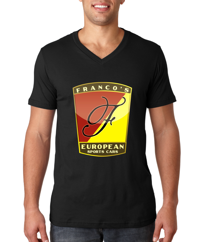 V Neck Black Franco's European Black V-Neck T-shirt