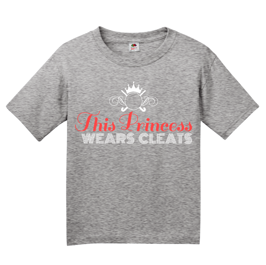 Youth Grey This Princess Wears Cleats - Field Hockey Soccer Player Ladies T-shirt