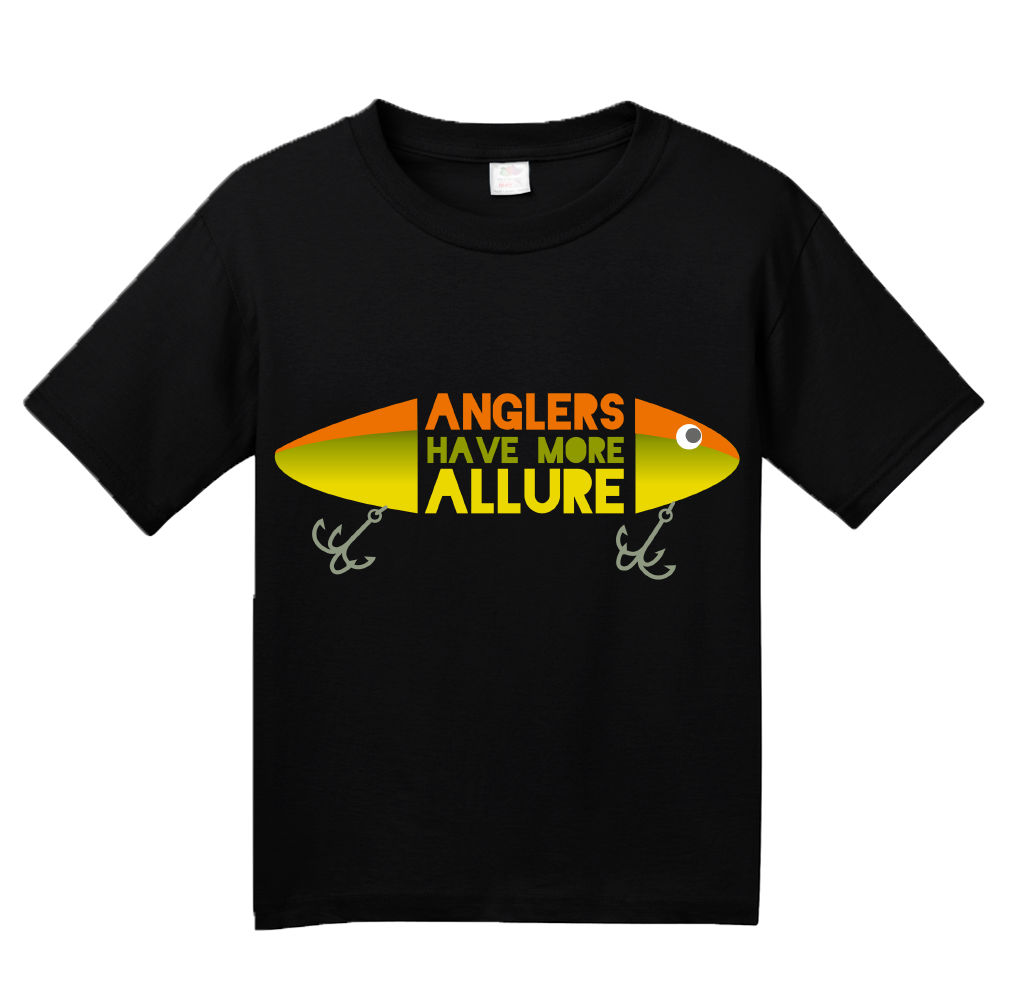 Youth Black Anglers Have More Allure - Fishing Humor Dad Gift Retirement Fun T-shirt