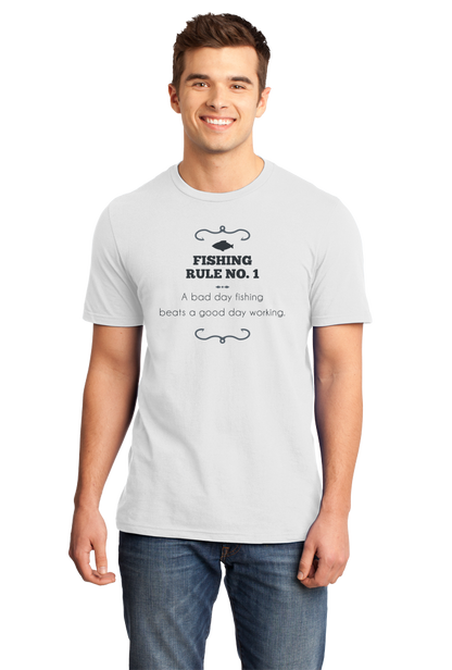 Standard White A Bad Day Fishing Beats A Good Day Working - Fishing Humor Work T-shirt