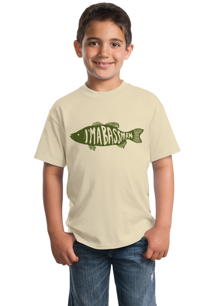 Youth Natural I'm A Bass Man - Proud Fisherman Bass Humor Double Meaning Funny 