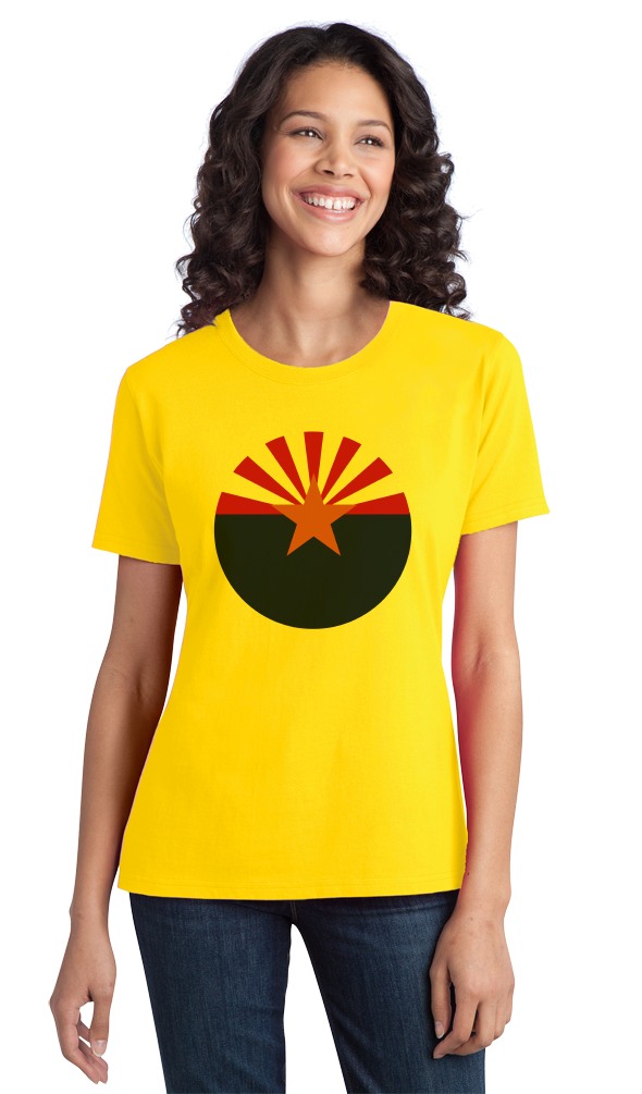 Ladies Yellow Arizona State Flag - Arizona State Flag Desert Sedona Phoenix T-shirt