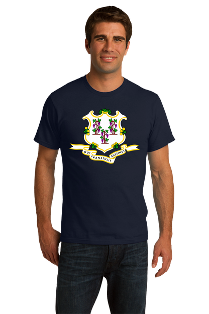 Standard Navy Connecticut State Flag - Connecticut Flag Early America T-shirt