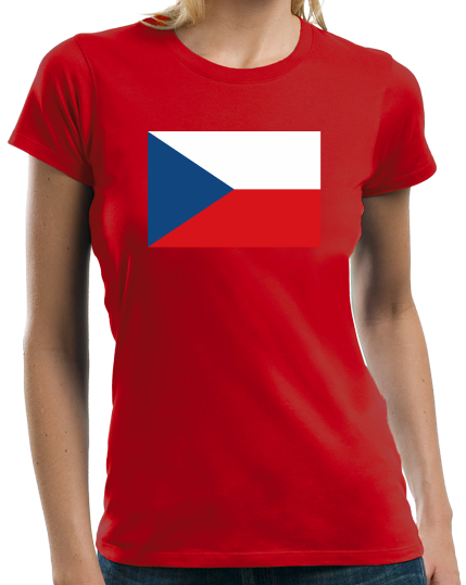 Ladies Red Czech Republic Flag - Czech Republic Heritage Pride Ancestry T-shirt