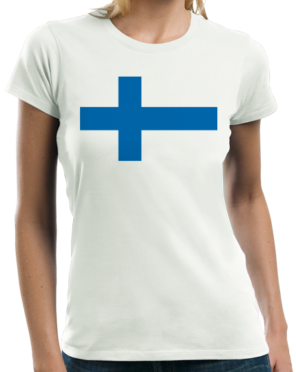 Ladies White Finnish National Flag - Finland Heritage Ancestry Pride Suomi T-shirt
