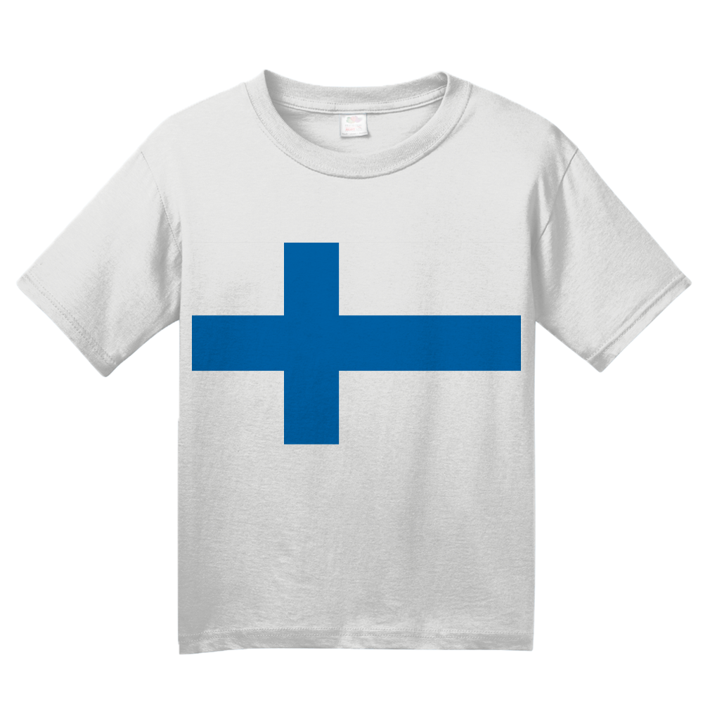 Youth White Finnish National Flag - Finland Heritage Ancestry Pride Suomi T-shirt