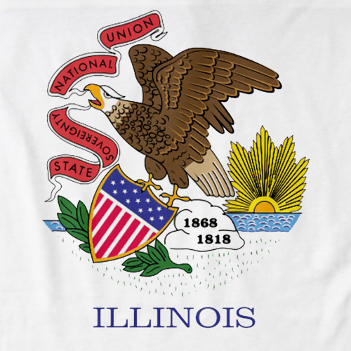 Illinois State Flag Tee White Art Preview