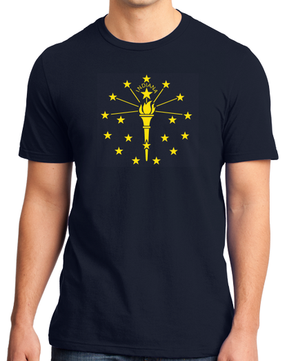 Standard Navy Indiana State Flag - Indiana State Flag Indy 500 History Home T-shirt