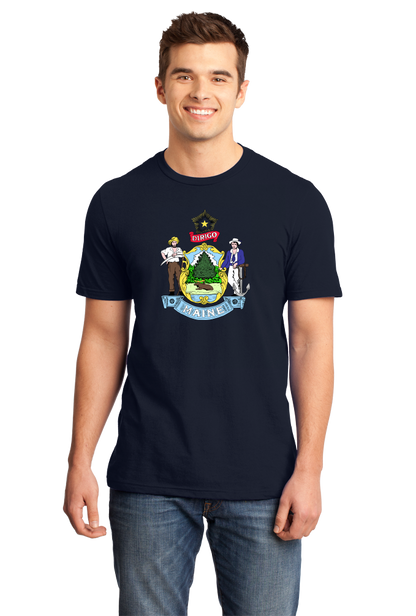Standard Navy Maine State Flag - Maine State Flag Vacationland History Home T-shirt