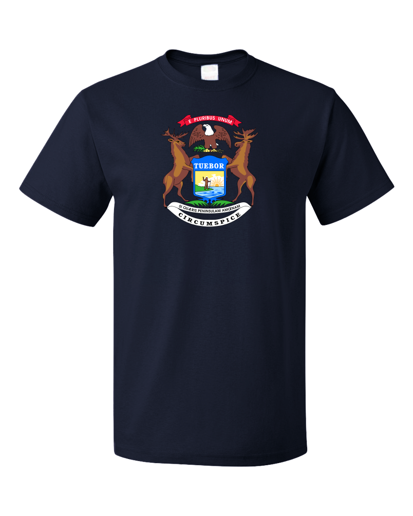 Standard Navy Michigan State Flag - Michigan State Pride Detroit Home Love T-shirt