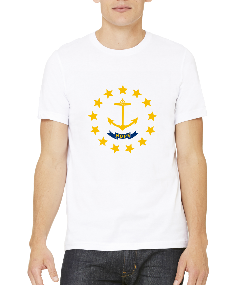 Standard White Rhode Island State Flag - Rhode Island Pride Providence Fun T-shirt