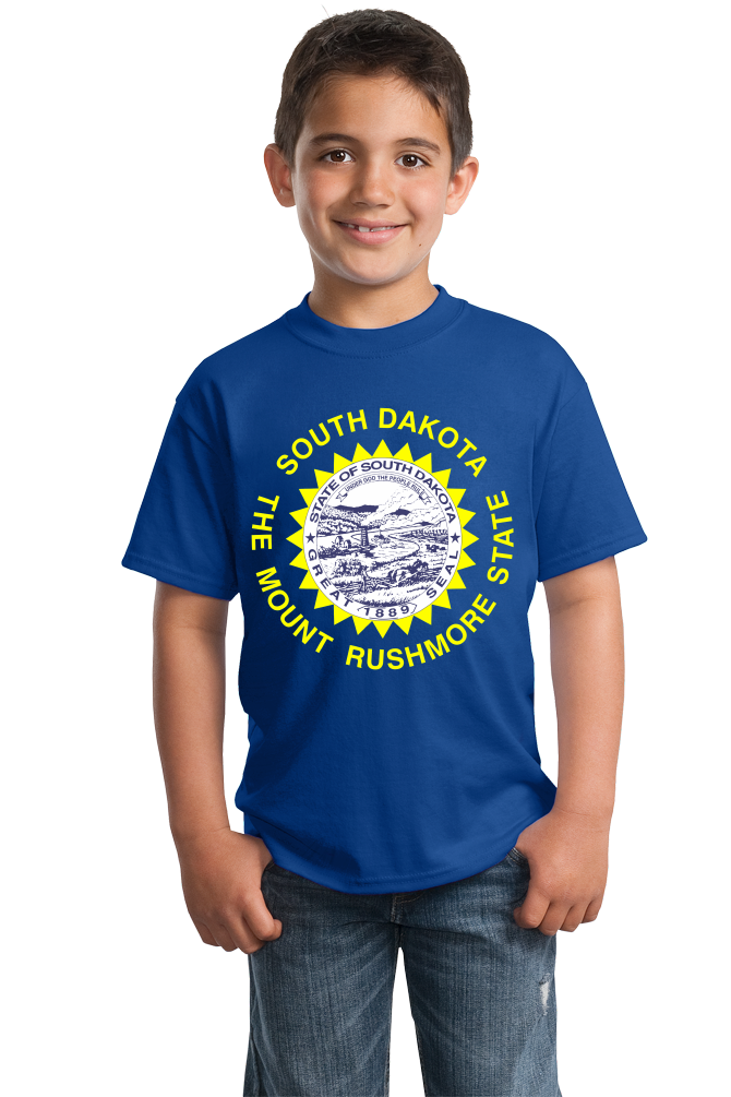 Youth Royal South Dakota State Flag - South Dakota Pride Sioux Falls T-shirt