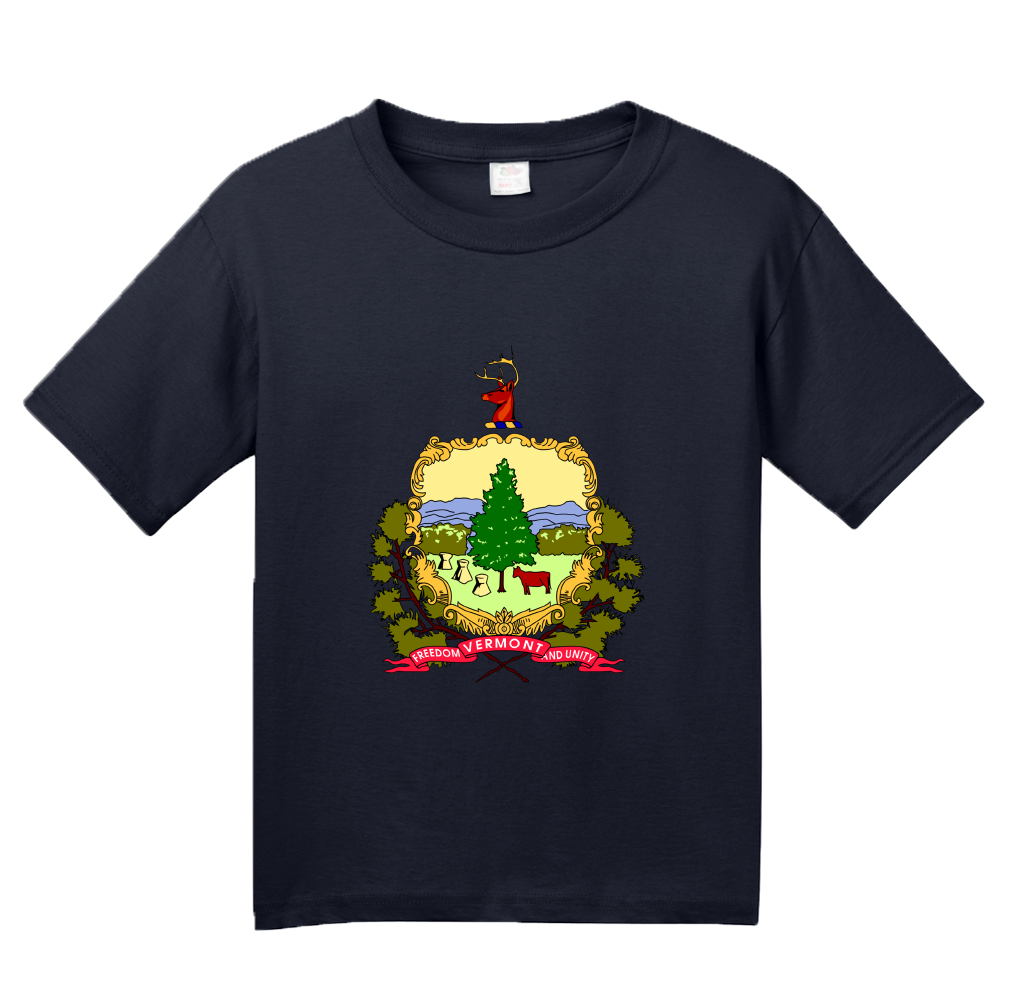 Youth Navy Vermont State Flag - Vermont Pride New England Maple Syrup Love T-shirt