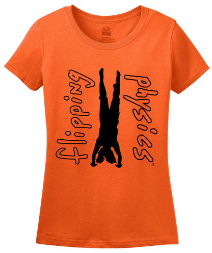 Ladies Orange Light Handstand Tees T-shirt