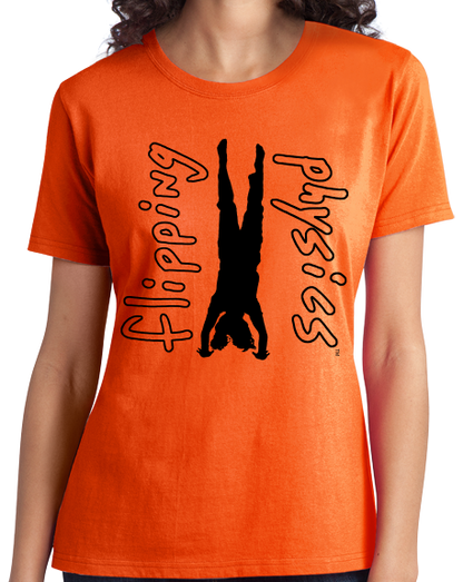 Ladies Orange Light Handstand Tees T-shirt